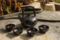 Cultural Revolution Rain Point Glaze Teapot Sky Mesh Glaze Tea Tea Boshan Rain Point Glazed Tea Drinking Cup Suit Outlet Japan