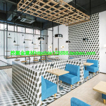 Three-dimensional three-color black and white gray green hexagonal brick 200X230 restaurant shopping mall kitchen and bathroom wall tile balcony hexagonal brick