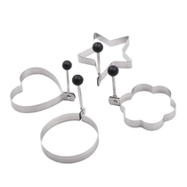 Thickened stainless steel omelette model poached egg frying mold love star flower-shaped fried egg mold round
