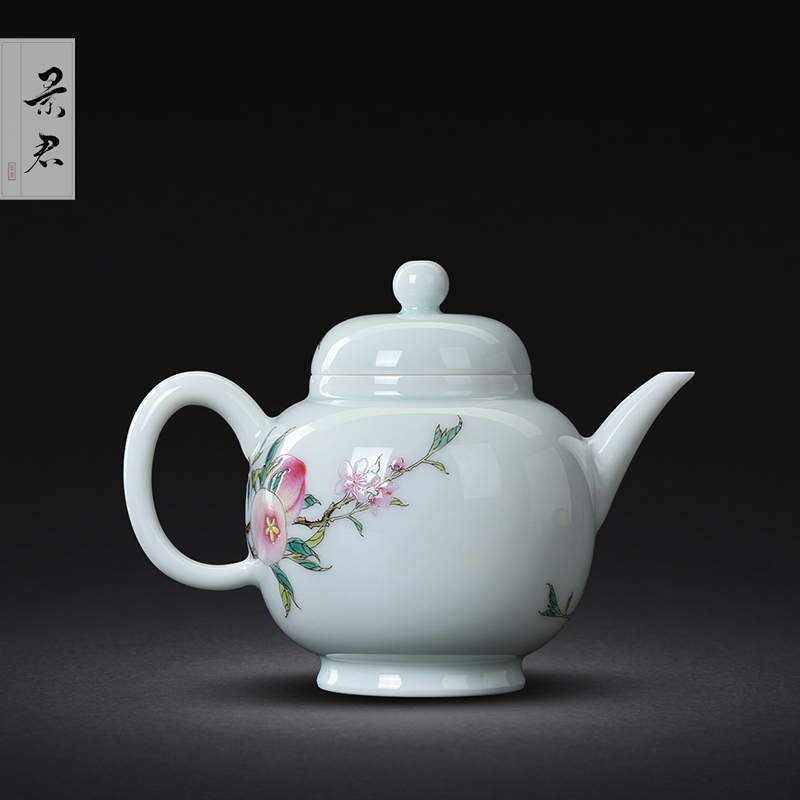 Jingdezhen JingJun enamel teapot live tiancheng hand - made ceramic teapot single pot home little teapot