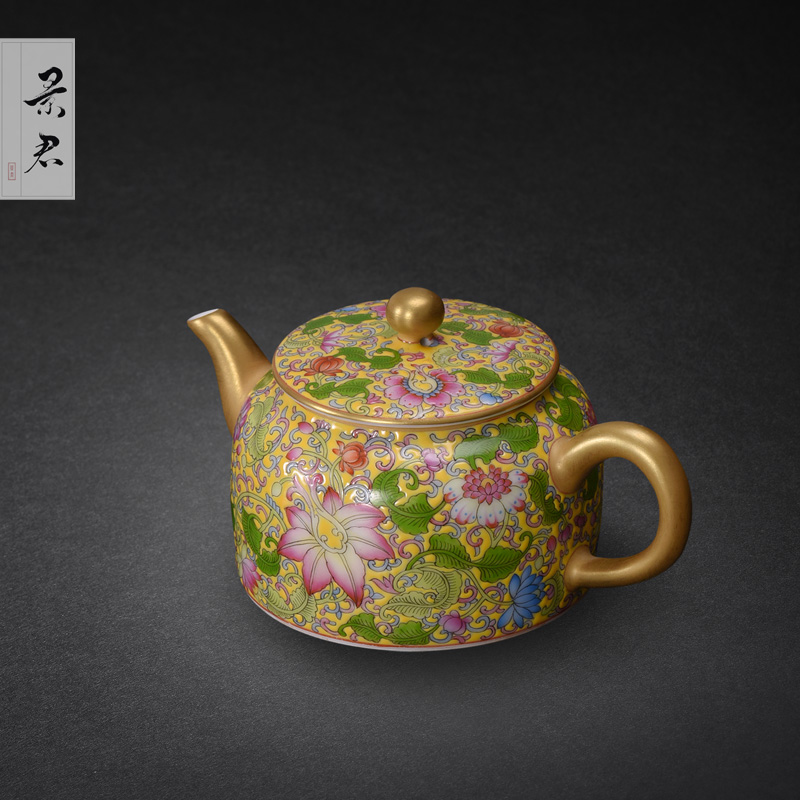 Jingdezhen hand - made enamel teapot JingJun bound branches like a teapot kung fu tea pot home little teapot