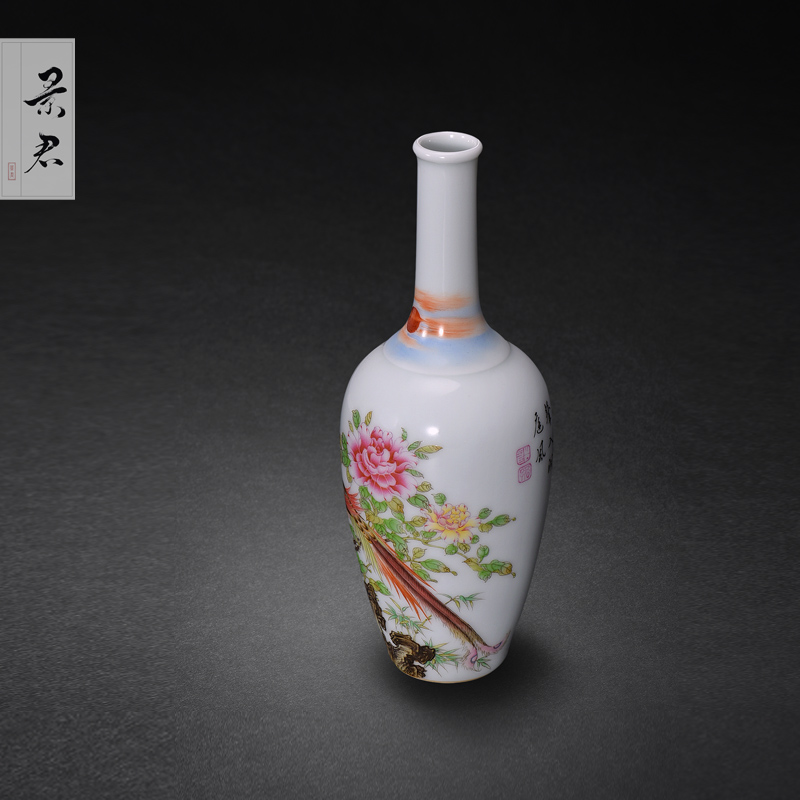 Jingdezhen painting colored enamel vase furnishing articles sitting room does archaize ceramic furnishing articles furnishing articles porcelain vase