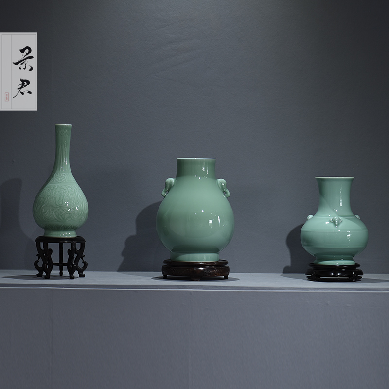 JingJun jingdezhen hand - made antique green glazed pottery, porcelain vases flower arranging furnishing articles, the sitting room porch decoration