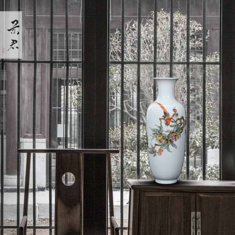 Jingdezhen hand - made wooden stick bottle master porcelain vase furnishing articles ceramic sitting room decoration as ceramic flower vases