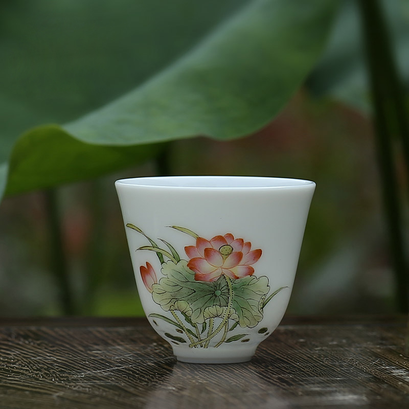 JingJun jingdezhen ceramics kung fu tea set only three bowl of hand - made of lotus tureen cup tea bowl set by hand