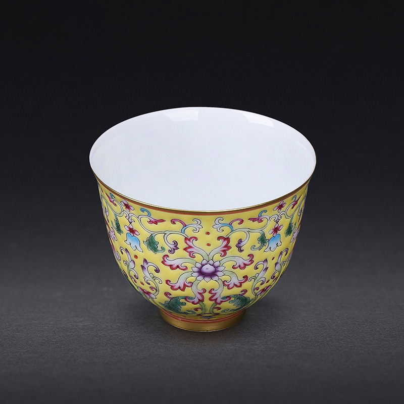 Hand colored enamel JingJun jingdezhen ceramics all Hand sample tea cup kung fu master tea cups