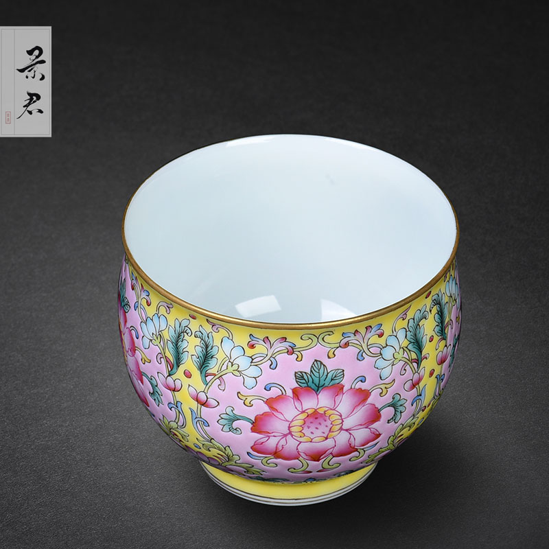 Hand - made JingJun jingdezhen ceramics colored enamel design all Hand sample tea cup cup masters cup