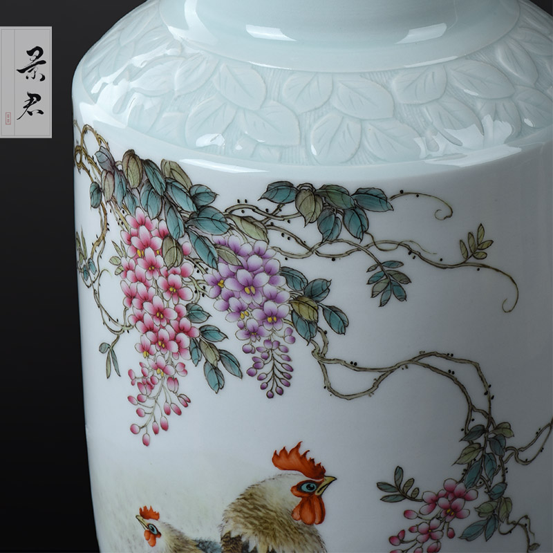 Jingdezhen hand - made pastel barrels bottle master porcelain vase furnishing articles sitting room adornment flower arranging ceramic flower vases