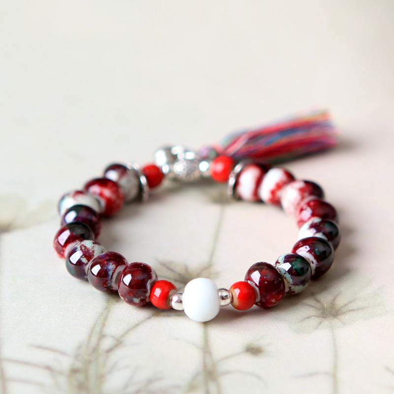 QingGe ceramic beads bracelet female contracted student couples with national wind 's girlfriends to restore ancient ways small stalls supply of goods