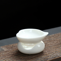 White porcelain tea leak tea filter Dehui goat jade ceramic tea residue filter kung fu tea set funnel creative tea filter