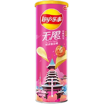 Lays Unlimited Canned Potato Chips Fresh Tomato Flavor 104g x 1 can as a snack