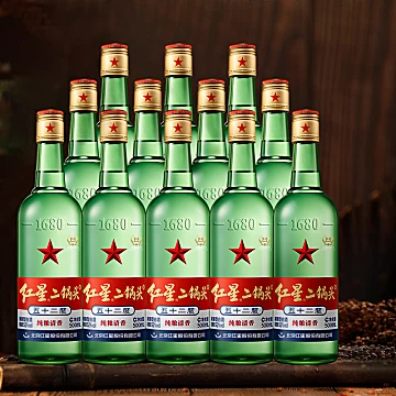 【红星二锅头】52度绿瓶500ml*12瓶[20元优惠券]-寻折猪