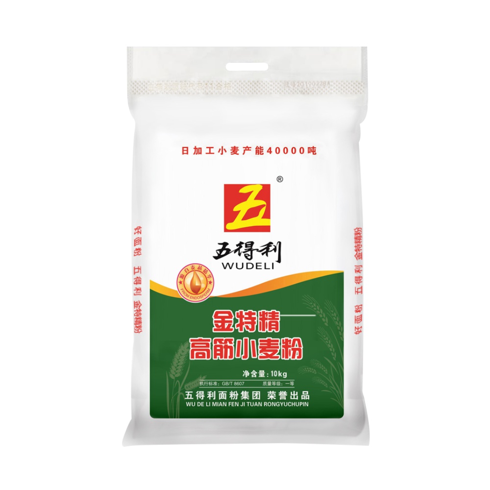 五得利面粉金特精高筋小麦粉10kg家用面包粉20斤包子饺子馒头烘焙*3