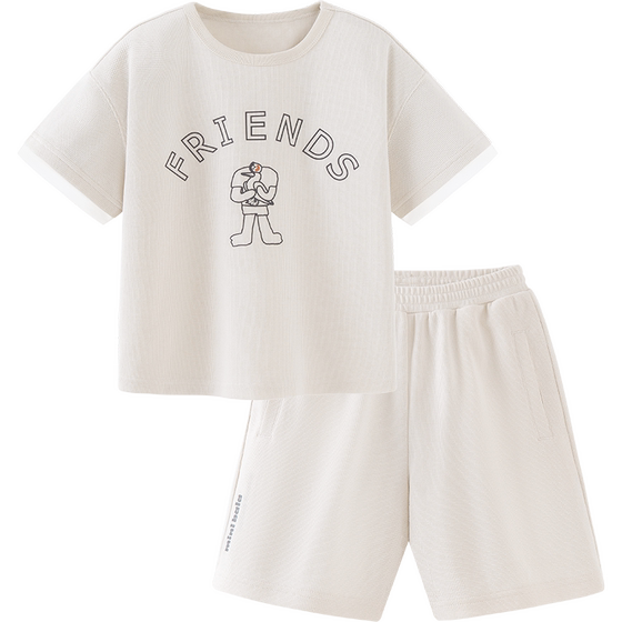 Mini Balabala boys and girls children and babies summer breathable waffle short-sleeved T-shirt shorts sports suit
Mini Balabala boys and girls children and babies summer breathable waffle short-sleeved T-shirt shorts sports suit