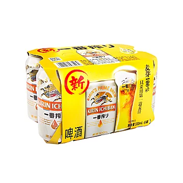 【拍4件】日本麒麟啤酒一番榨330ml*24罐[10元优惠券]-寻折猪