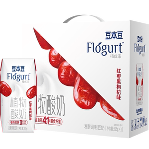 王源推荐豆本豆植物酸奶205g*10盒红枣味强烈推荐