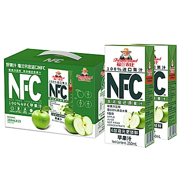 福兰农庄NFC苹果汁果汁饮料250ml*10瓶[2元优惠券]-寻折猪