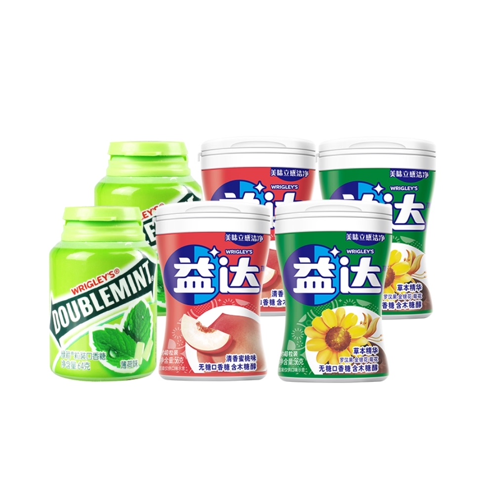 绿箭益达无糖口香糖3种口味6瓶装(热品库)