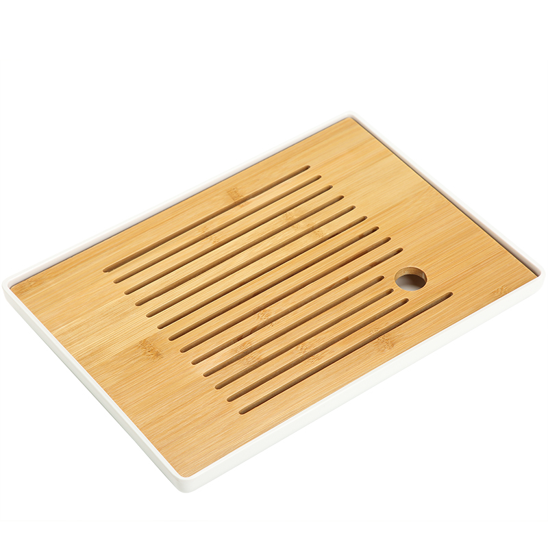 The Sioux ceramic kung fu tea set bamboo tea tray was simple quadrate tea accessories