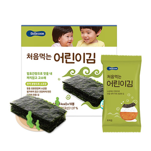 bebecook海苔片儿童孕妇无添加盐15g韩国进口即食寿司紫菜包饭