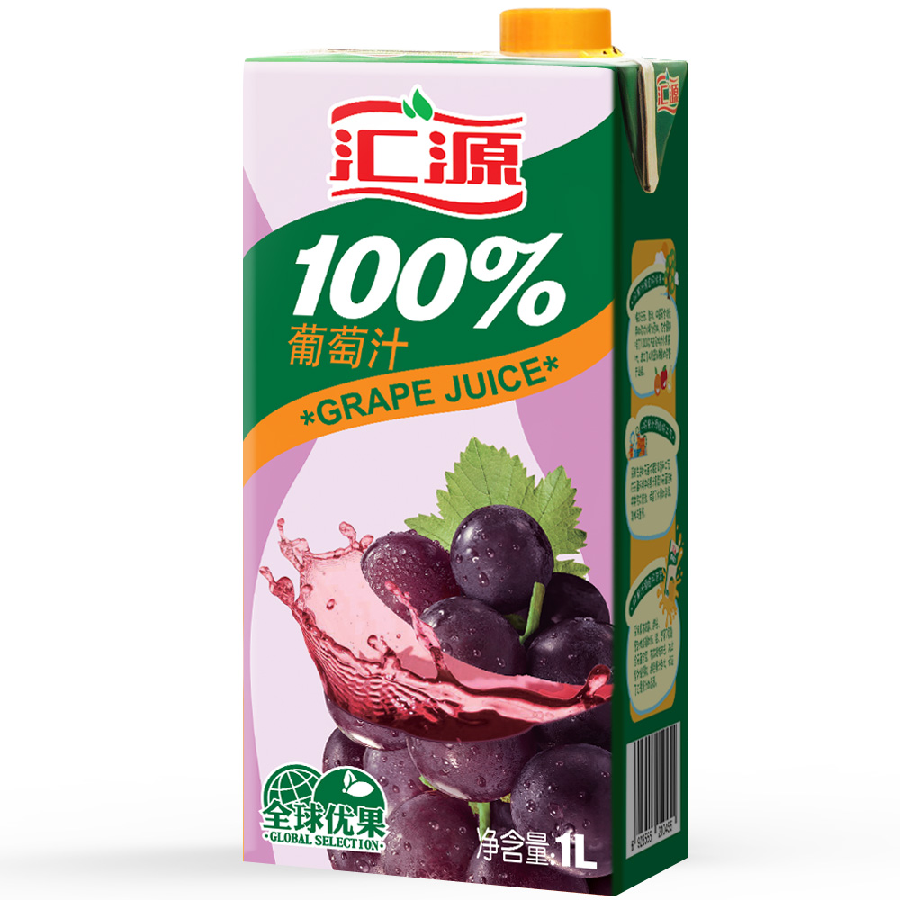 【天猫超市】汇源100%葡萄汁1l/瓶浓缩果汁水果饮料果汁 饮品