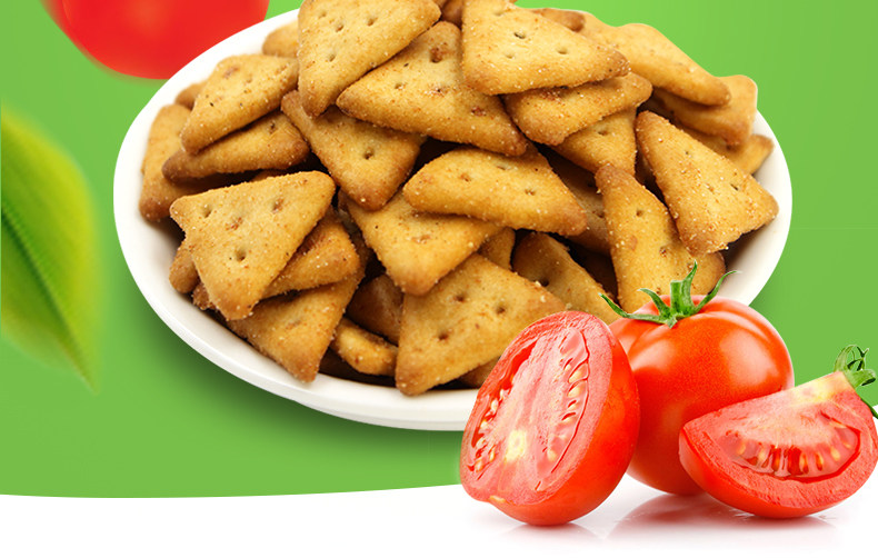 金富士番茄味三角饼300g独立小包装海苔饼干小吃办公室早餐零食