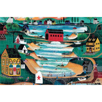 Jigsaw puzzle 1000 landscape cartoon anime oil painting Angel village waterfall wooden toy adult children puzzle gift