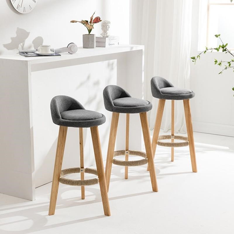 European - style bar chair son solo Gao Dengzi convenience wooden who soft on mariko can coffee milk tea shop