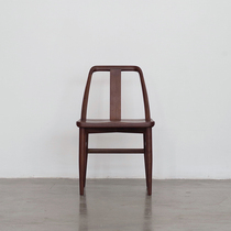 Ripple Chair Black Walnut Dining Chair Back Chair Retro Casual New Chinese Style Solid Wood Modern Simple Suyuan Furniture