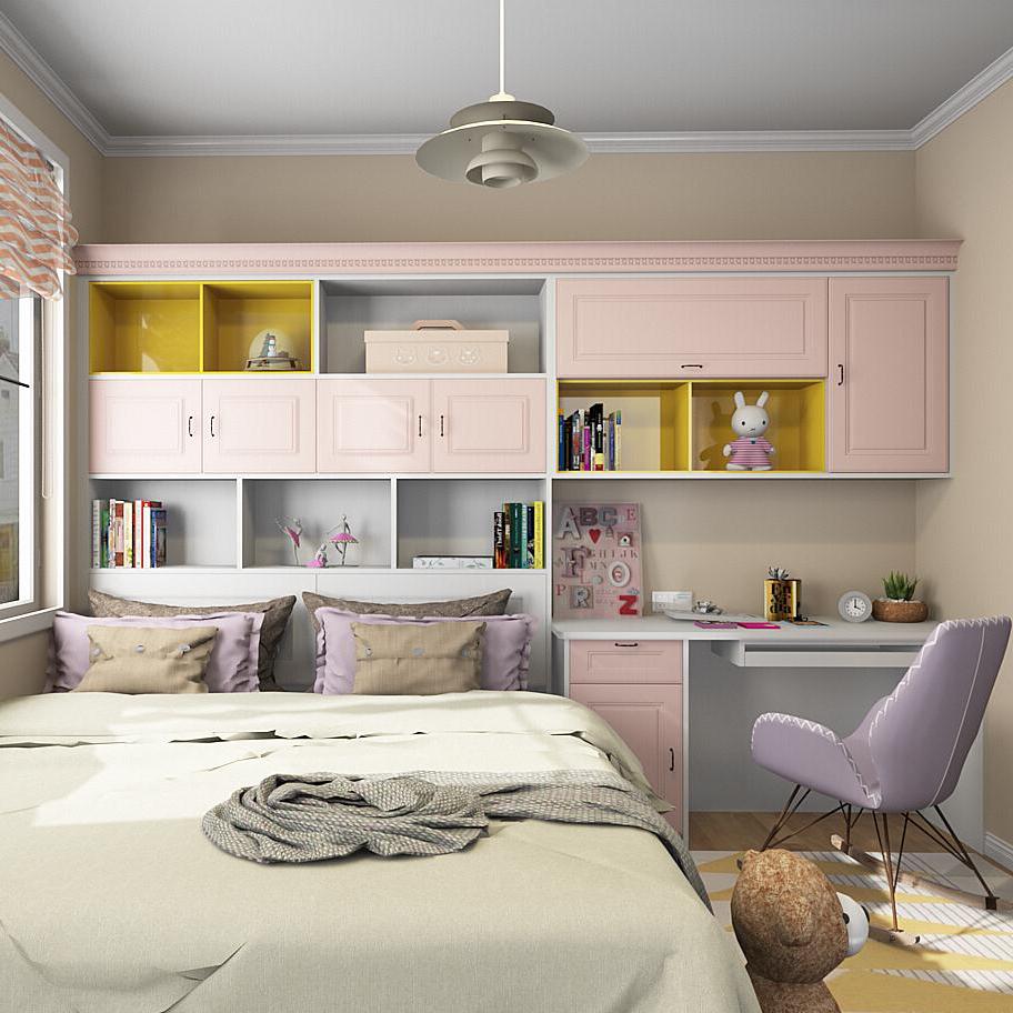 特权订金 索菲亚儿童房整体衣柜定制榻榻米床飘窗柜全屋家具定做