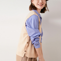 RMOJUL College Wind Loose V Collar Short Knit Waistcoat Brief Vest 2022 Chunqius new female SW Roof