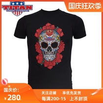 TITAN TITAN Flower Skull T-shirt Training Sports Fitness Bodybuilding