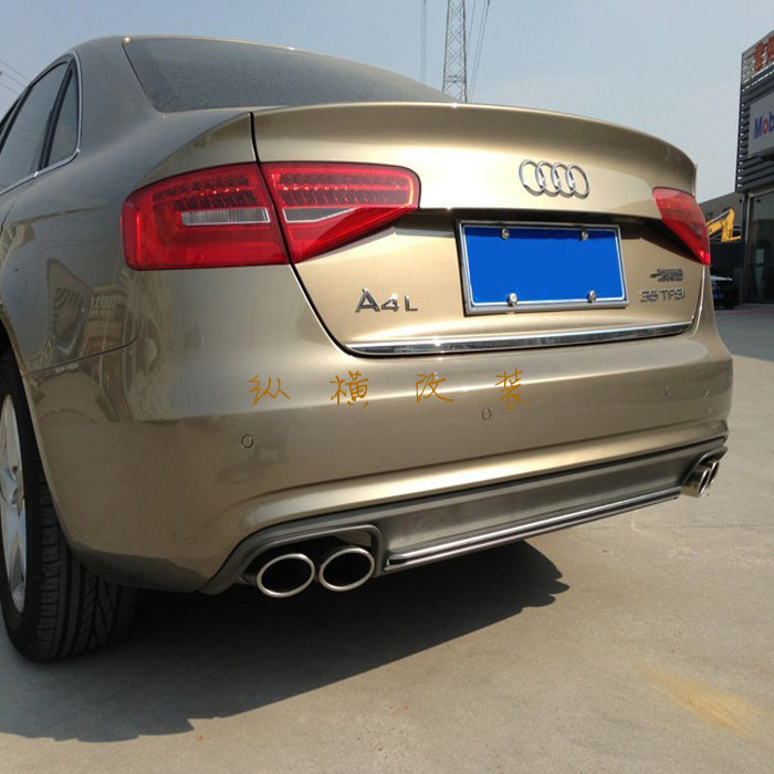 abg 奥迪a4lb8改装排气管中尾段双边4出 m鼓回压 动力提升跑车声