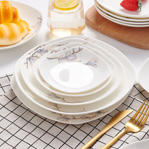 Bone china plate home Creative Square dish soup plate ceramic tableware dish bone plate microwave oven available single plate