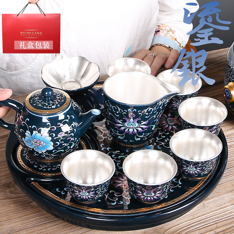 To be household jingdezhen blue and white porcelain tea set the see colour of a complete set of ceramic kung fu tea tray was the teapot tea taking