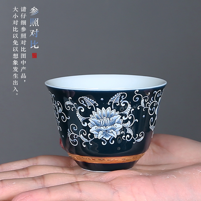 Jingdezhen blue and white porcelain ceramic cups small kung fu masters cup tea sets tea cups to use sample tea cup