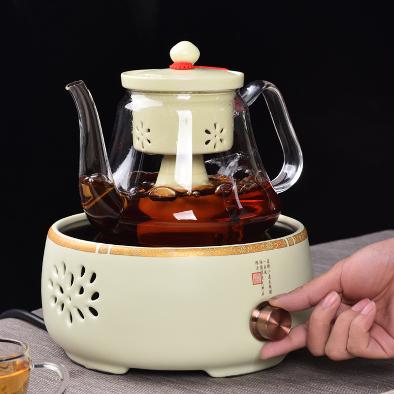 To be household electric TaoLu glass tea steamer to cook tea pot set tea stove ceramic inner pot steam