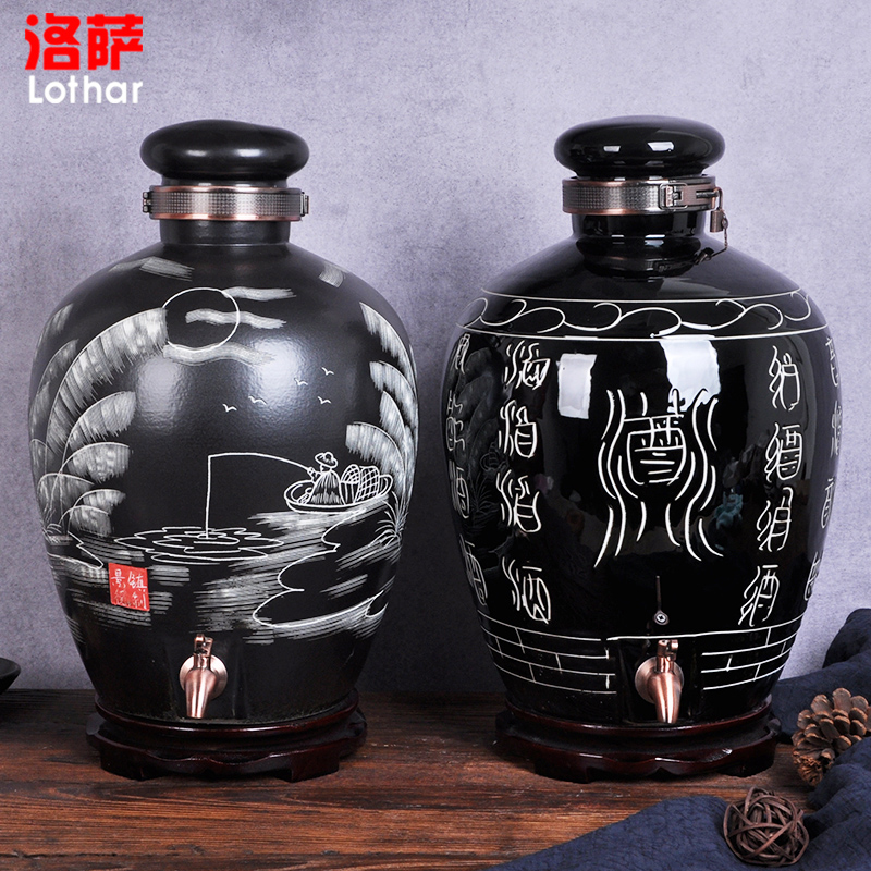 Jingdezhen ceramic terms jar 10 jins 20 jins 30 jins 50 kg archaize pot it barrels of wine bottle liquor altar