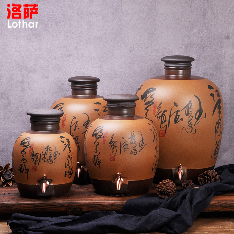 Jingdezhen ceramic jars 10 jins 20 jins 30 jins 50 kg terms bottle wine bottle it storing wine cask wine jars
