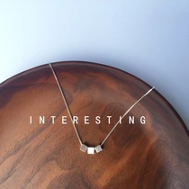 Because of the lack of Sting 925 sterling silver frosted cubic block necklace Vegetarian silver hypoallergenic minimalist fashion European and American atmosphere