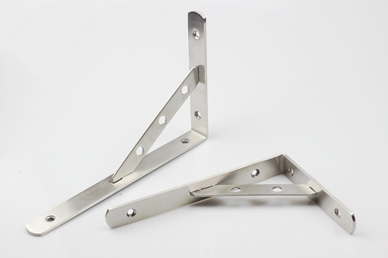 包邮加厚实心不锈钢三角支架木板托架置物搁板支架挂壁书架九比架