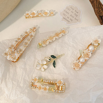 Hairclip female Xia Weihua Tea side clip hairpin cherry blossom Japanese children cute broken hair bangs clip headdress