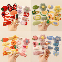 Autumn and winter plush cute hairclip female clip headgear bbclip children hairpin wool wool small flower side clip
