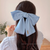 Blue big bow headwear hairclip autumn and winter back head hair accessories hair strap female tie hair cord clip hairpin headgear