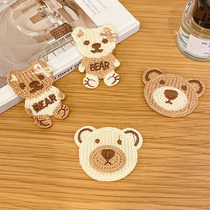 Bear knitted wool small hairpin bbclip cute side broken hair headgear Net red 2021 new hair card