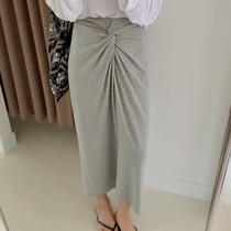 (Spot second hair) Joo Korean French cross bow thin skinny skirt D