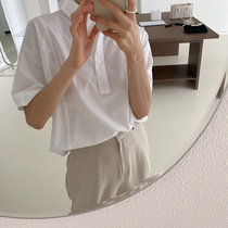 (Spot second hair) Joo Korea fresh campus solid color short shirt 3color D