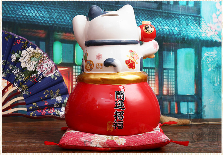 金石工坊 招财猫摆件陶瓷 必胜 达摩 储钱罐家居开业乔迁创意礼物