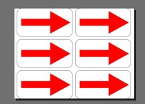 Red arrow self-adhesive 60-20 barcode label paper direction label paper barcode printing paper customized hot sale