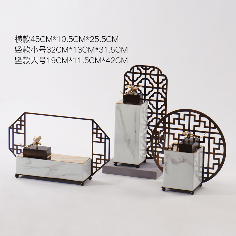 New Chinese style ceramic storage the flowers floor bedroom adornment example room teahouse study metal soft furnishing articles